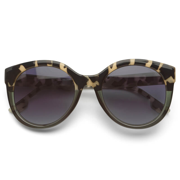 Komono Sonnenbrille Ellis emerald bobcat Rahmen, rauchgrau verlaufende Gläser, cat-Eye, front